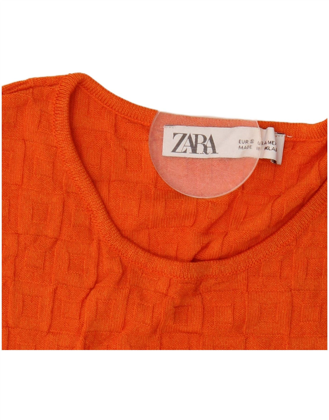 Zara Womens Crop Vest Top UK 8 Petite Viscose Orange