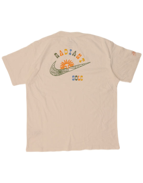 Nike T-shirt ample pour homme en coton blanc Taille L