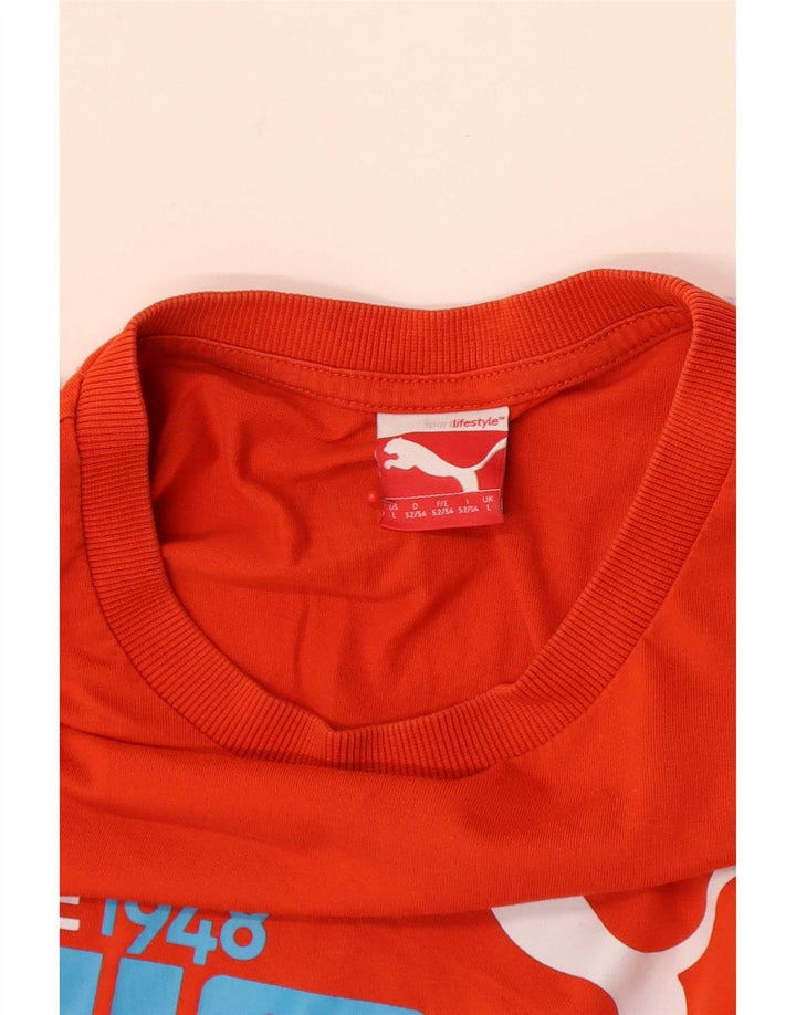 Puma T-shirt graphique pour homme, grand, orange
