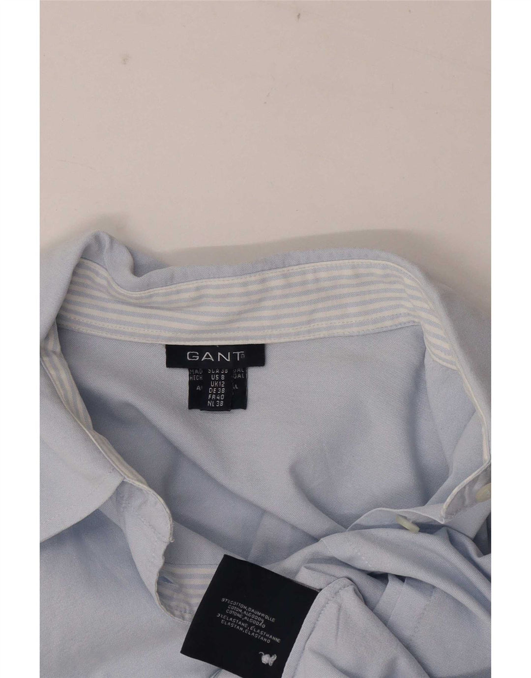 Gant Chemise Femme UK 12 Bleu Moyen Coton