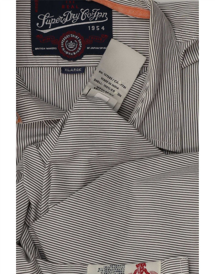 Superdry Chemise Homme XL Bleu Rayé Coton