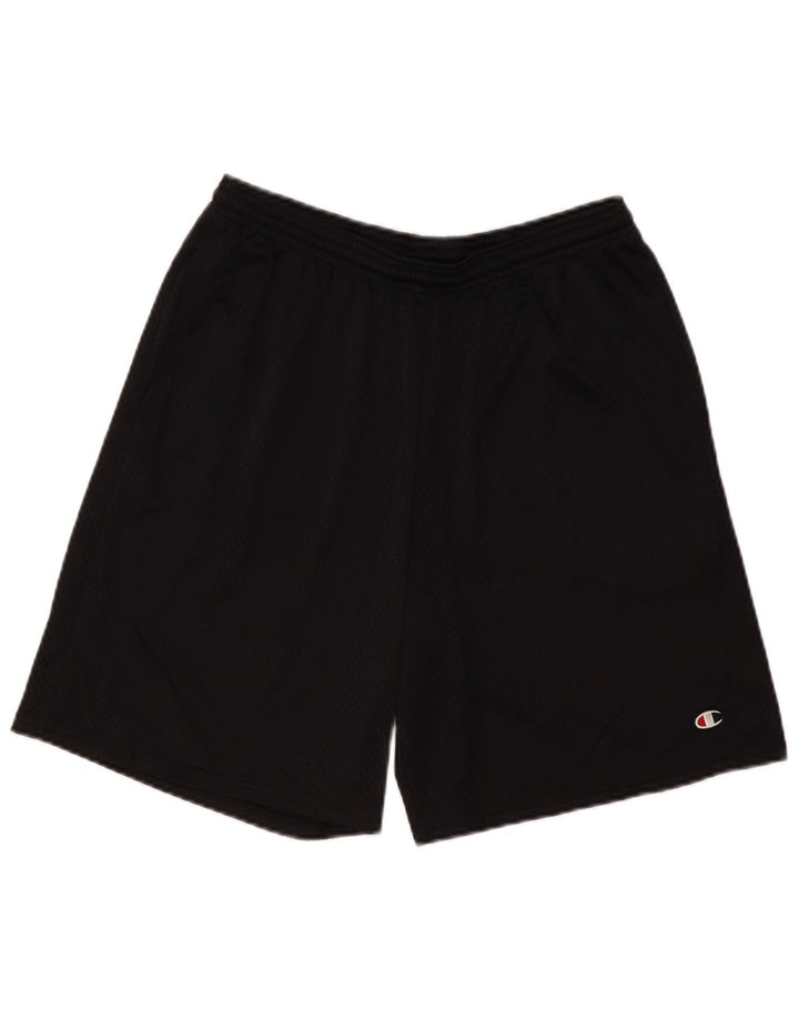 Champion Short de Sport Homme Noir Moyen Polyester