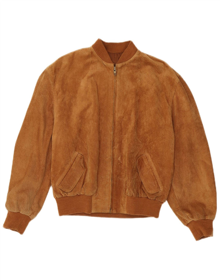 veste en daim femme vintage UK 12 Brun moyen