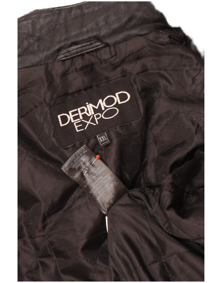 Derimod Expo Veste en cuir pour femme UK 20 2XL Cuir noir