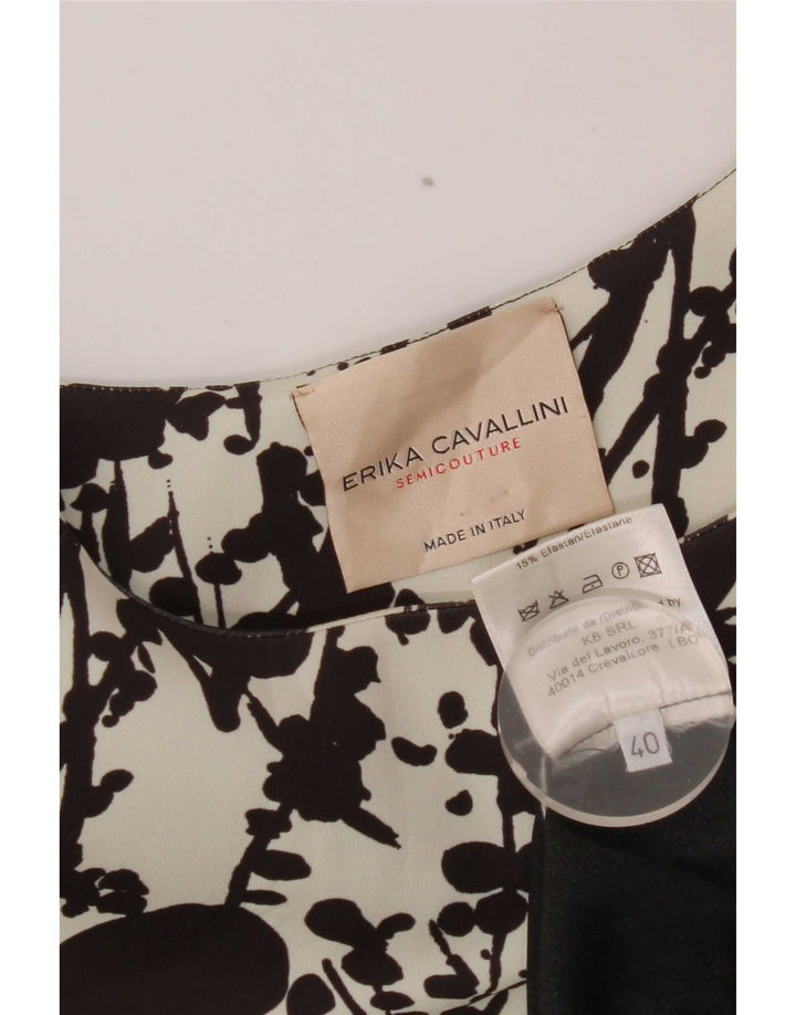 Erika Cavallini Robe droite surdimensionnée pour femme IT 40 Petit Noir Géométrique