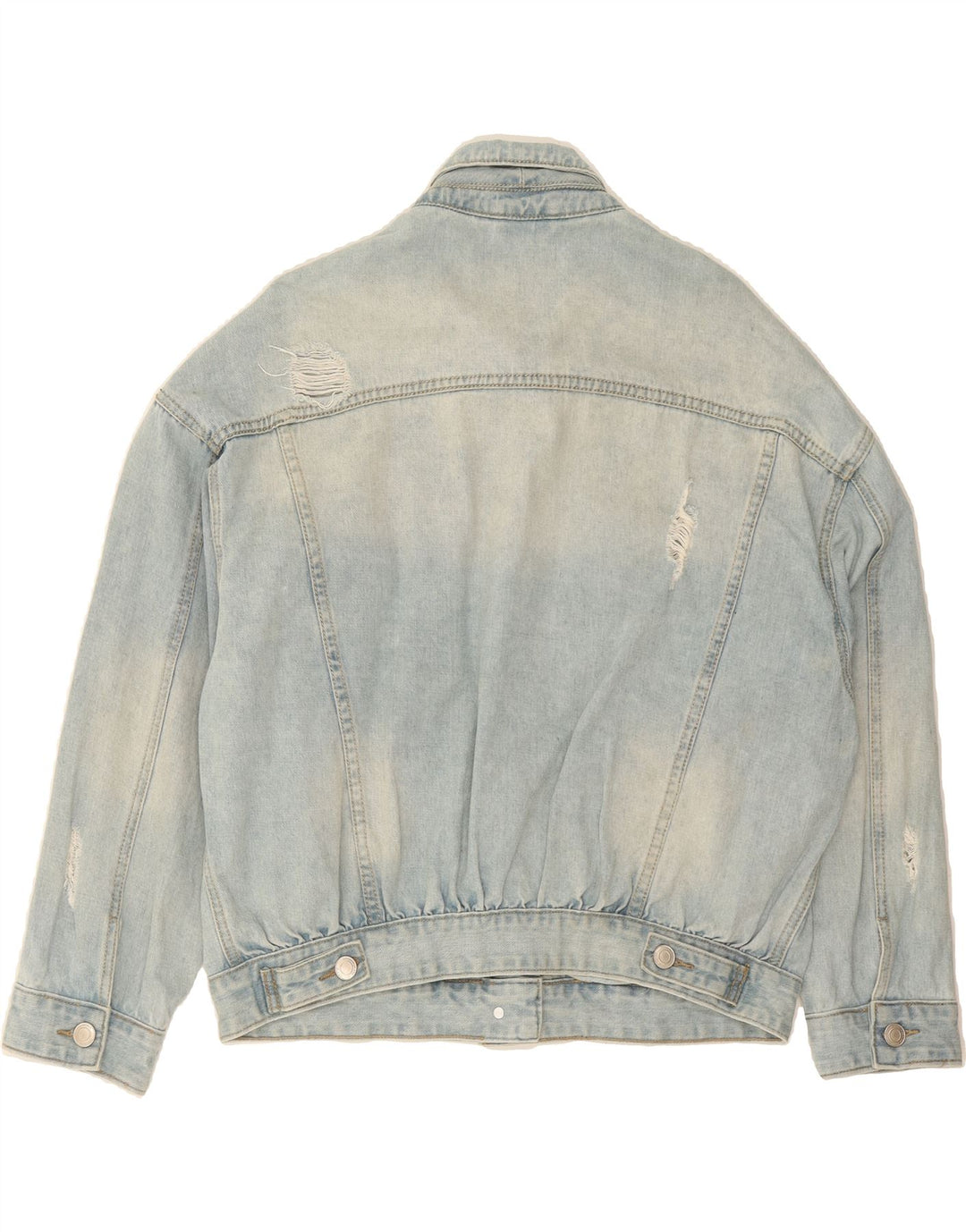 MISS BON BON Womens Oversized Denim Jacket UK 10 Small Blue Cotton Vintage Miss Bon Bon and Second-Hand Miss Bon Bon from Messina Hembry 