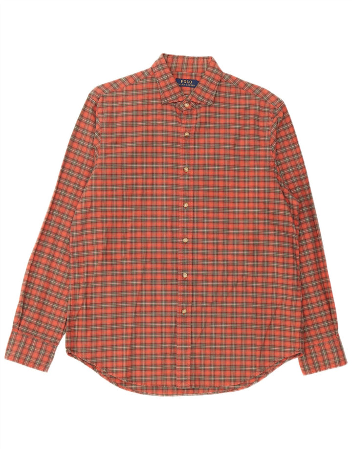 Polo Ralph Lauren Chemise Homme Grand Carreau Orange Coton