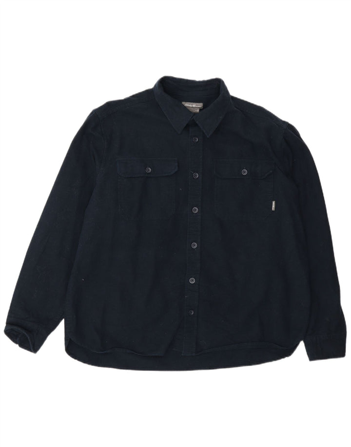 Eddie Bauer Chemise Homme Bleu Marine Moyen Coton