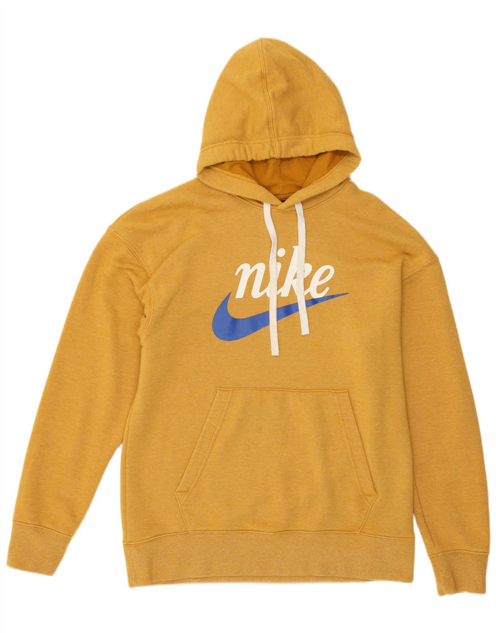 Nike Pull à capuche graphique en coton jaune moyen pour homme