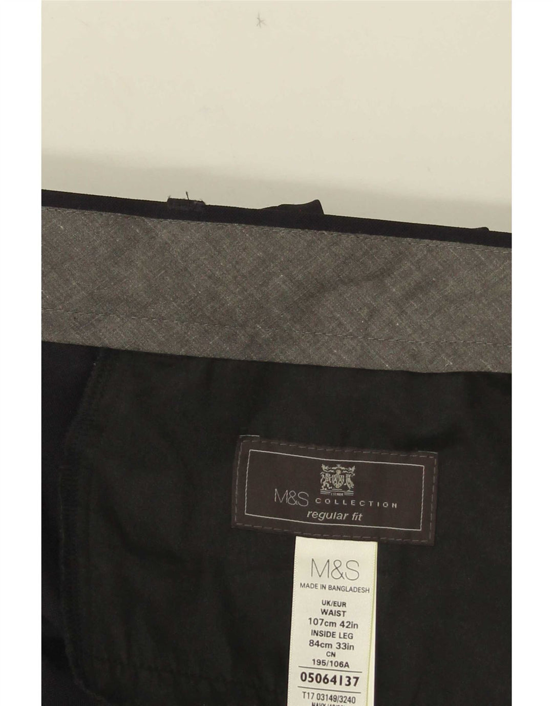 Marks & Spencer Pantalon de costume droit coupe droite pour homme W42 L29 Noir