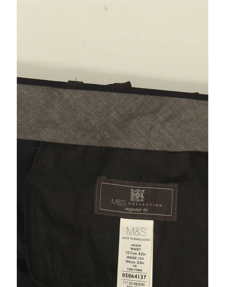 Marks & Spencer Pantalon de costume droit coupe droite pour homme W42 L29 Noir