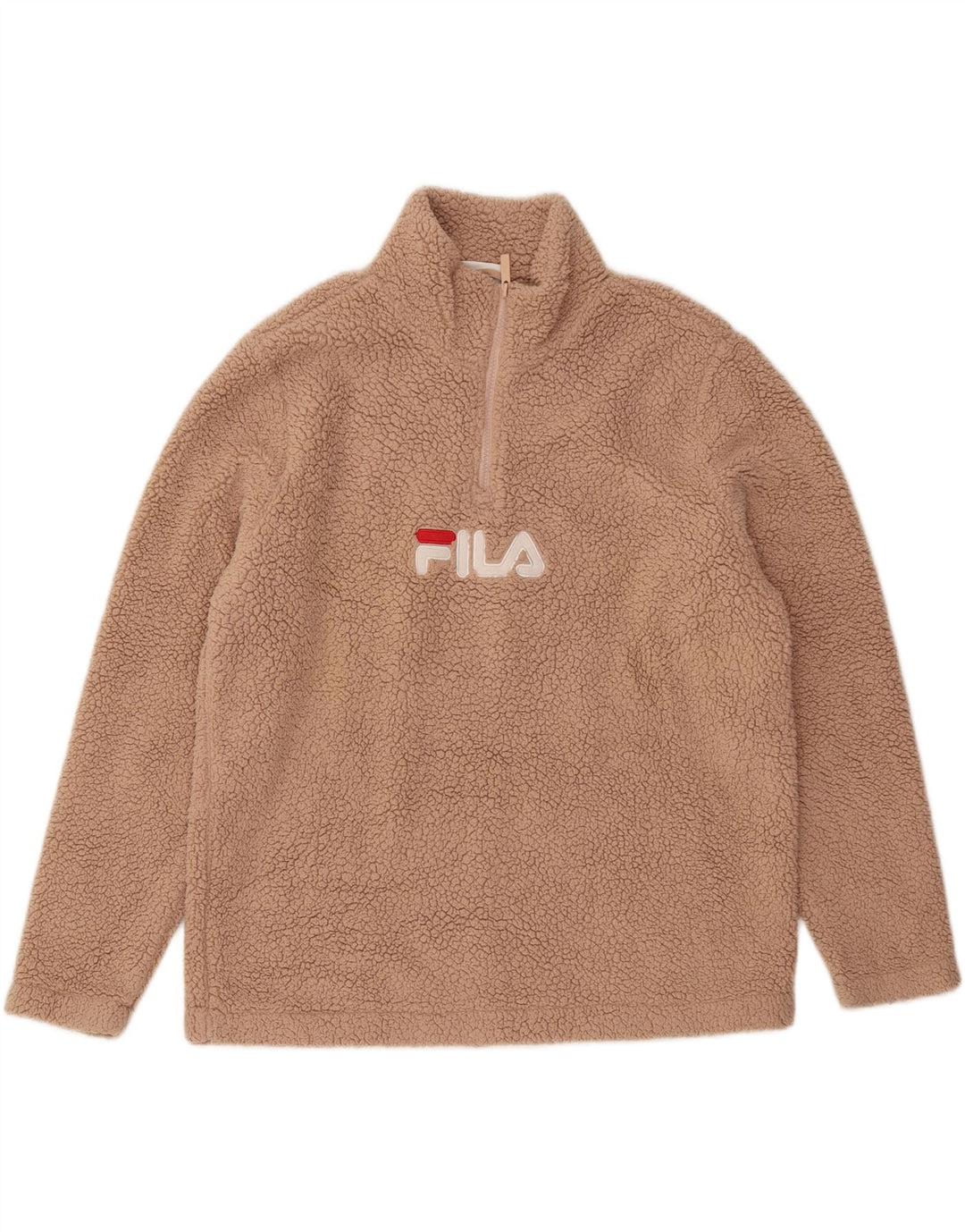 Fila Pull polaire graphique pour femme UK 16 Large Beige Polyester