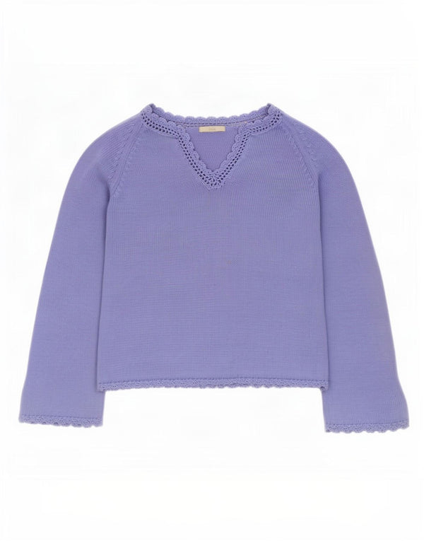 Marks & Spencer Haut à manches longues pour femme UK 16 Large Bleu Coton