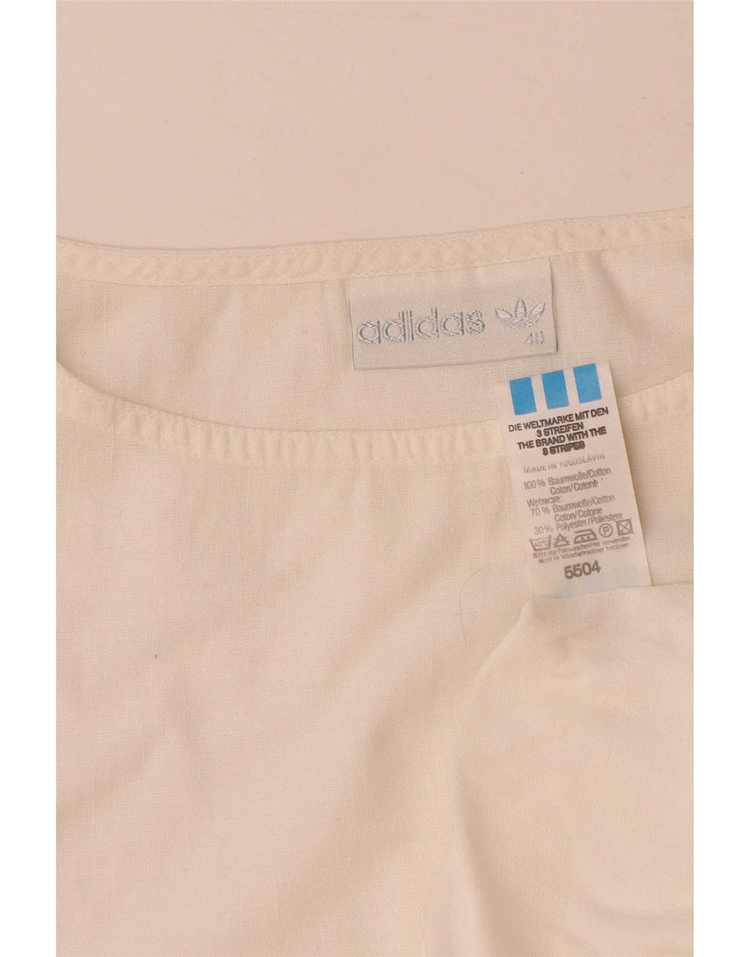 Adidas T-Shirt Femme Top EU 40 Coton Blanc Moyen