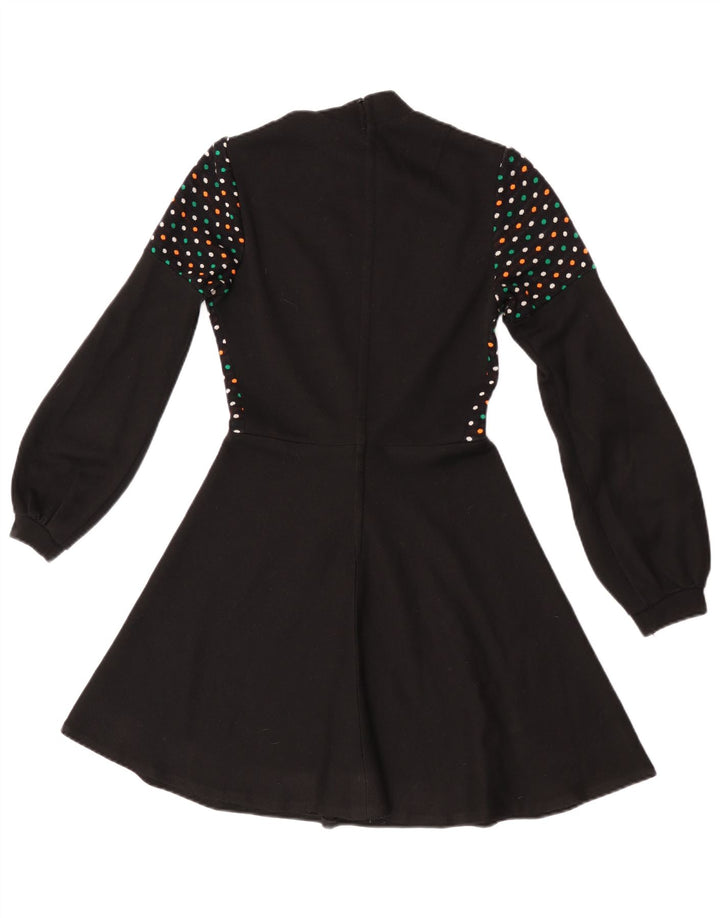 Robe pull à manches longues vintage pour femmes IT 44 Medium Black Spotted