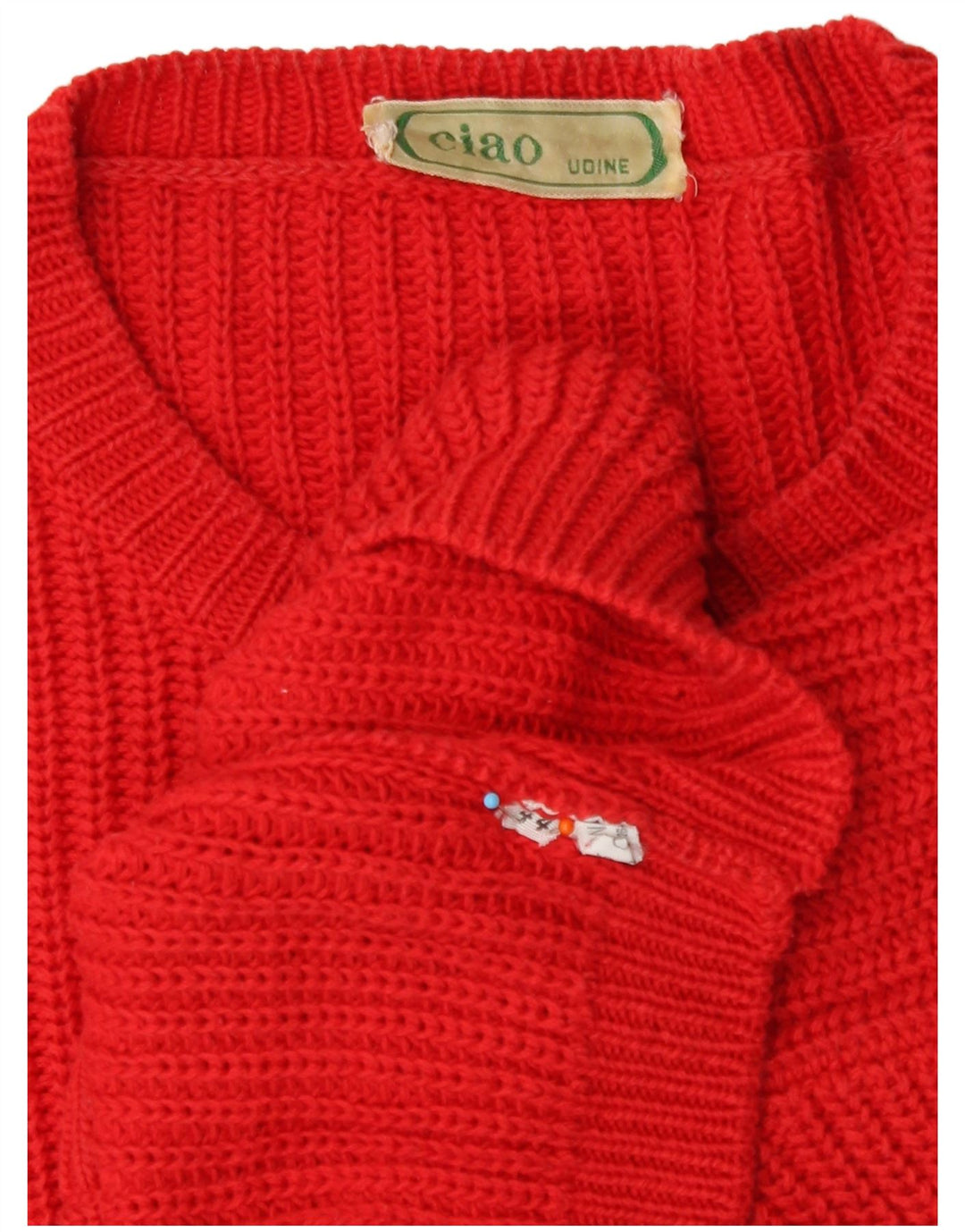 Ciao Pull court à col rond pour femme IT 44 Rouge moyen en coton