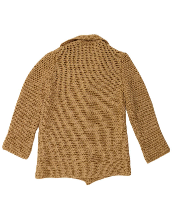 vintage Femme Cardigan Pull UK 16 Grand Beige