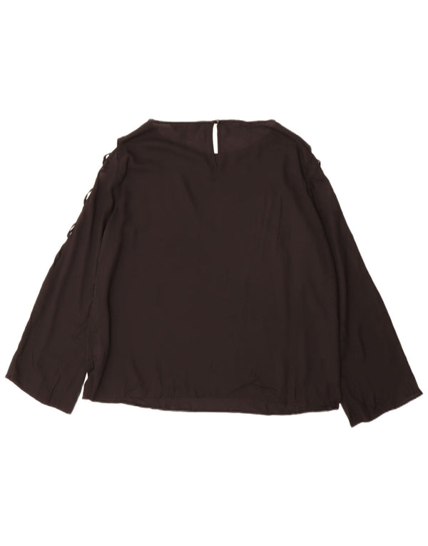 Lipsy Chemisier à manches longues pour femme UK 46 Large Noir Polyester