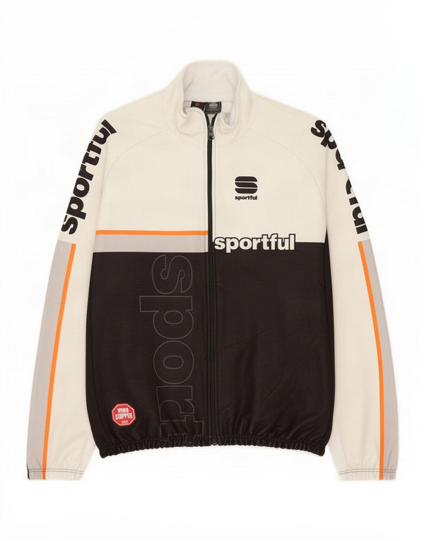 Sportful Veste de survêtement graphique pour hommes XL Blanc Colorblock Polyester