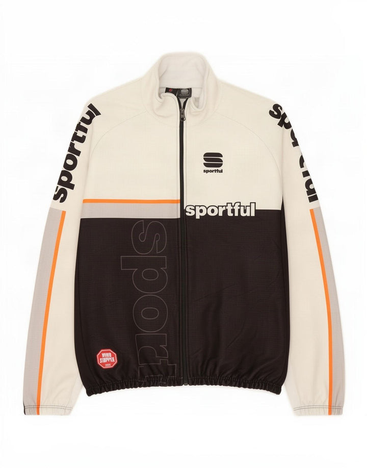 Sportful Veste de survêtement graphique pour hommes XL Blanc Colorblock Polyester