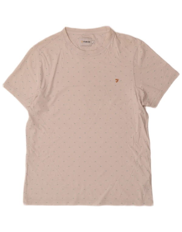 Farah T-Shirt à Motif Abstrait Homme Blanc Moyen Coton