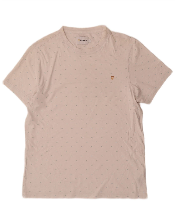 Farah T-Shirt à Motif Abstrait Homme Blanc Moyen Coton