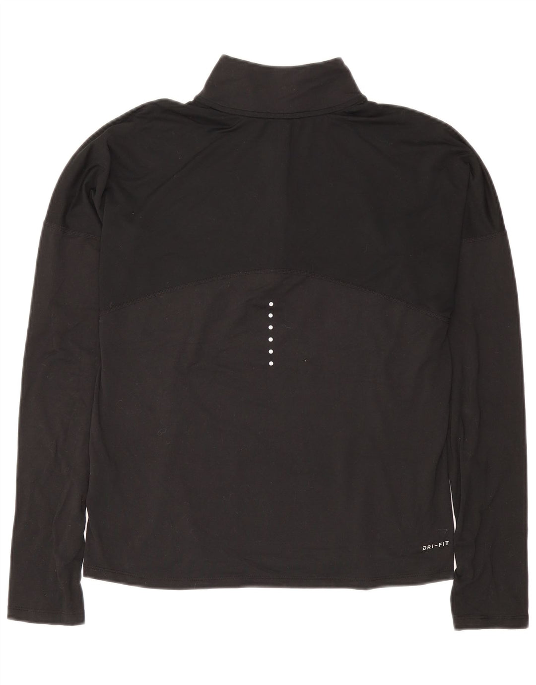 NIKE Haut de survêtement Dri Fit à col zippé pour femme UK 10 Small Noir