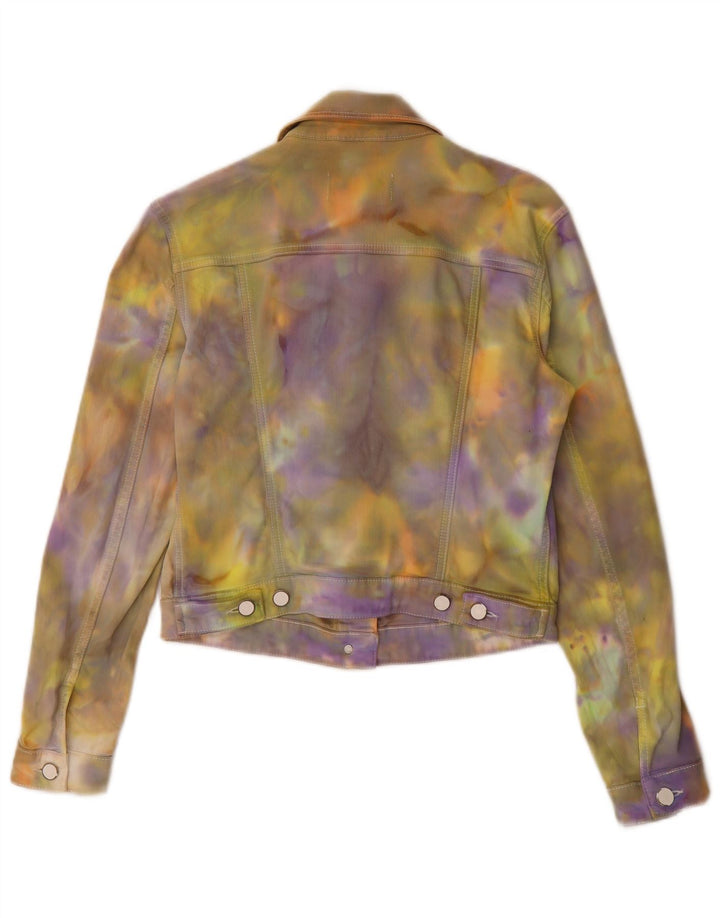 Hugo Boss Veste en jean pour femme UK 10 Petit coton tie-dye multicolore