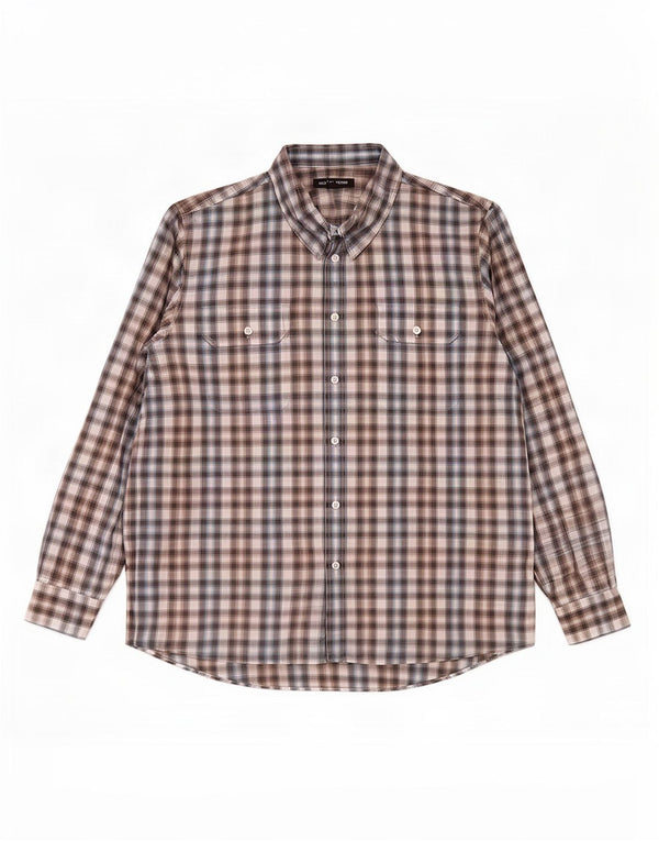 Michael Kors Chemise coupe ajustée pour homme 2XL en coton à carreaux multicolores