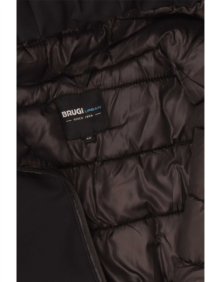 Brugi Manteau matelassé à capuche pour femme IT 42 Noir moyen