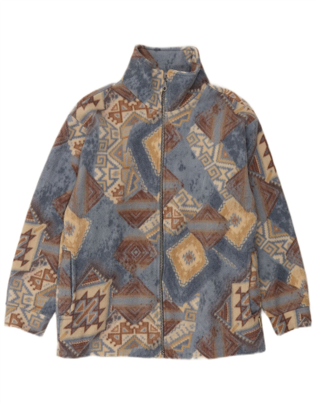 Alaskan Veste polaire surdimensionnée pour femme UK 10 Petit motif géométrique multicolore