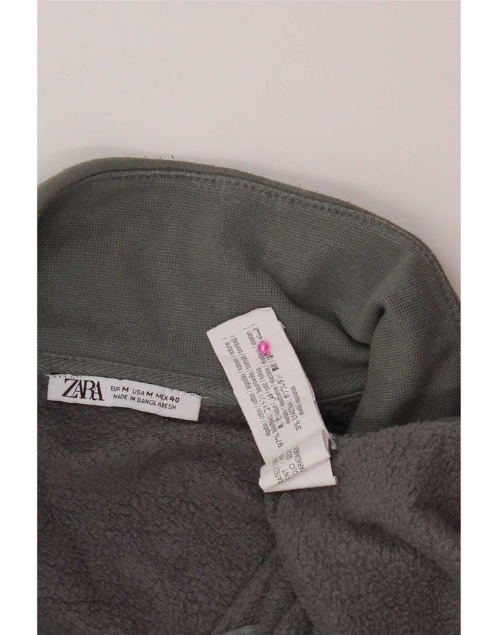 Zara Sweat-shirt à col zippé pour homme Gris moyen Coton