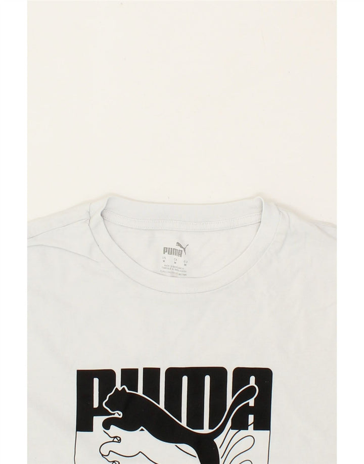 PUMA Mens Graphic T-Shirt Top Medium White Cotton Vintage Puma and Second-Hand Puma from Messina Hembry 