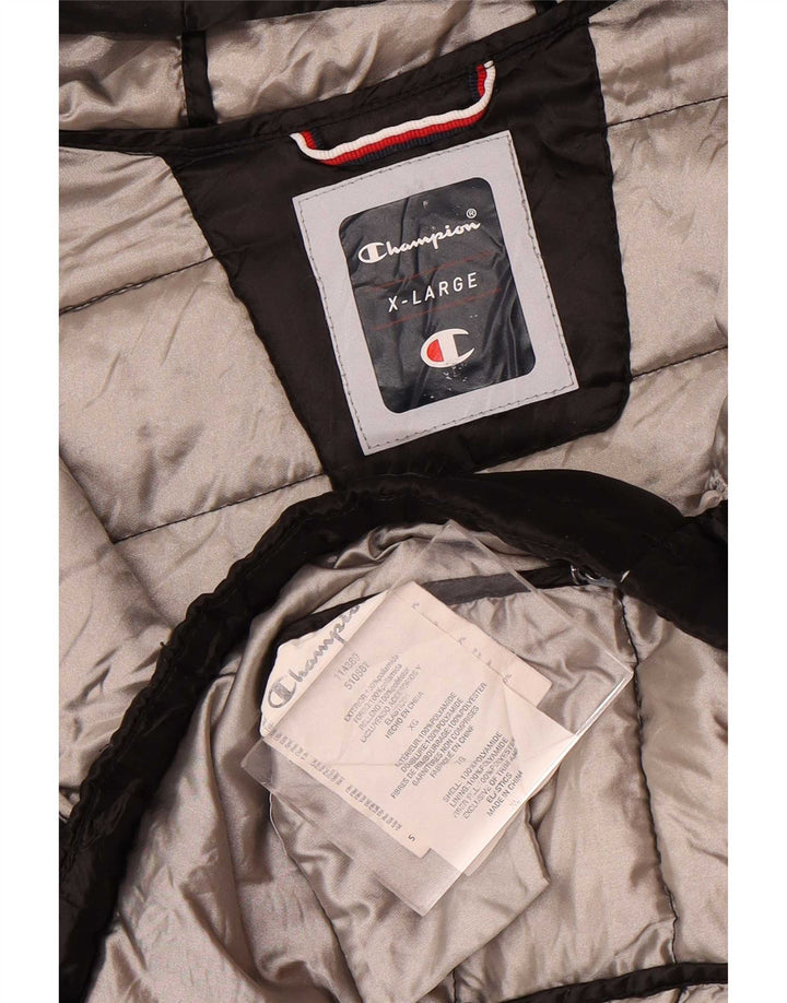 Champion Veste matelassée à capuche pour femme UK 18 XL Noir Polyamide