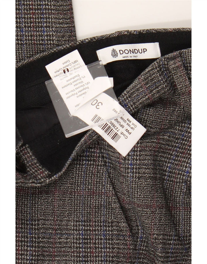 Dondup Pantalon Chino Slim Homme W30 L30 Gris Carreaux Coton