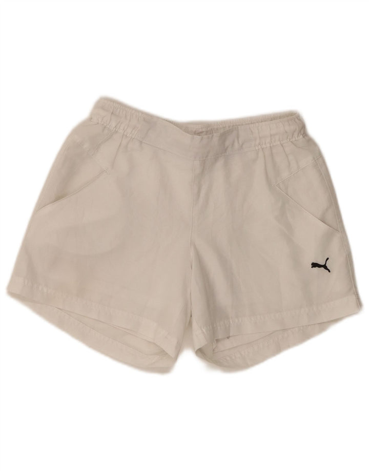 PUMA Short de sport pour femme UK 10 Small Blanc