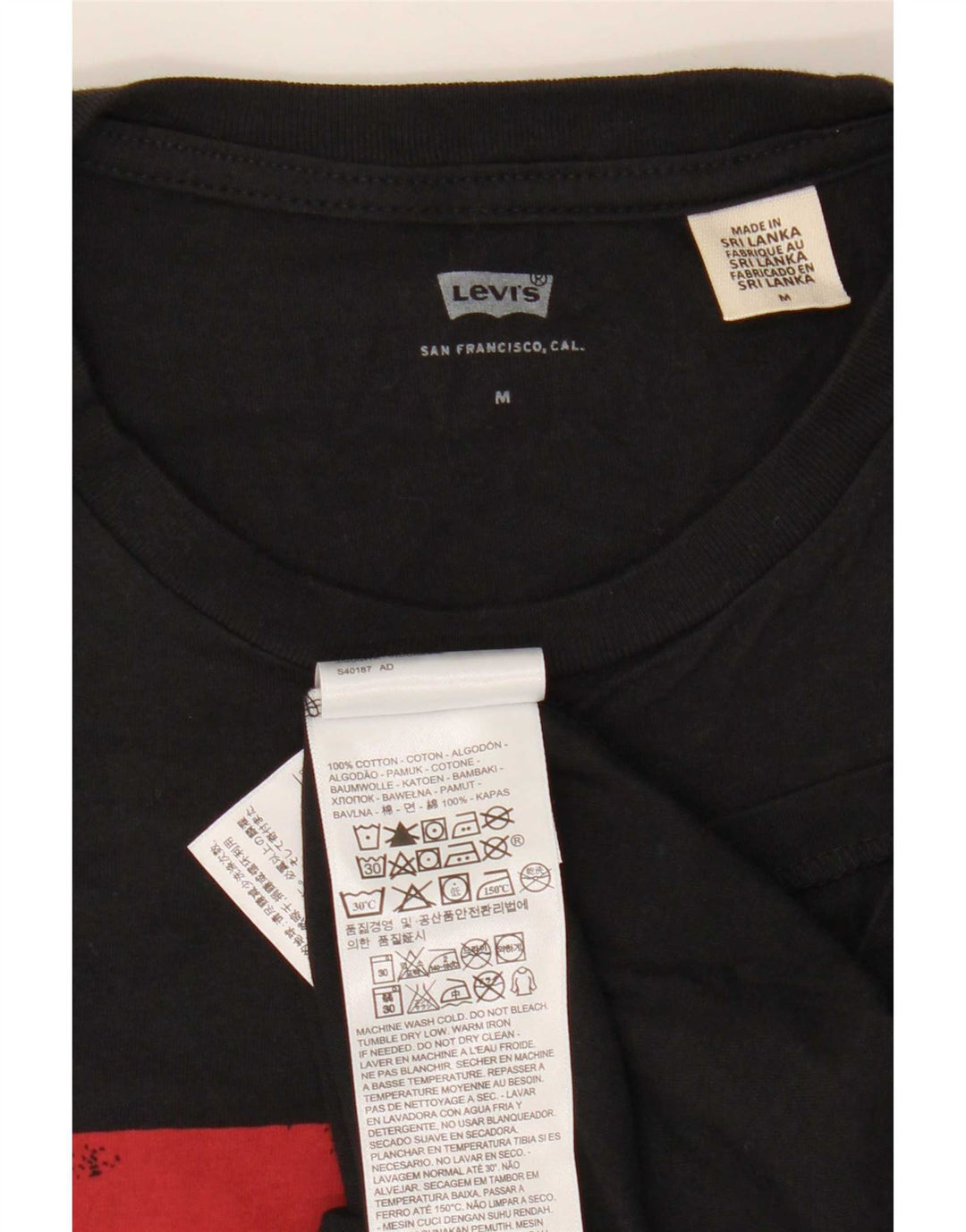 Levi's Tee-Shirt Graphic Homme Noir Moyen Coton