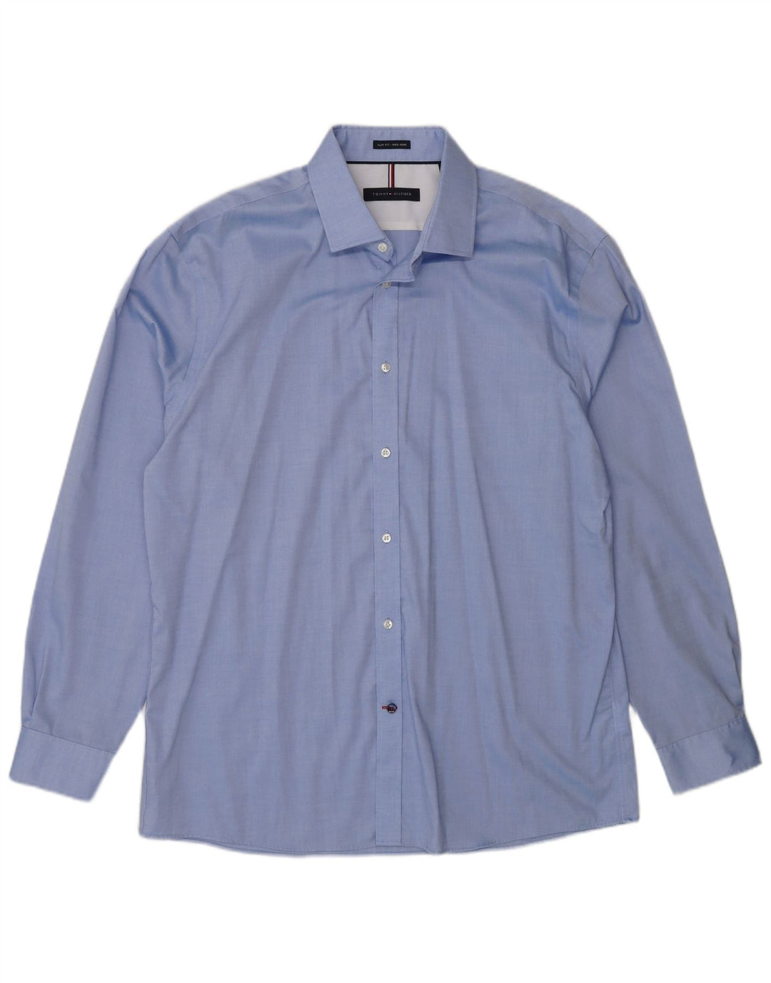 Tommy Hilfiger Chemise slim fit pour homme Taille 16 Grand Bleu