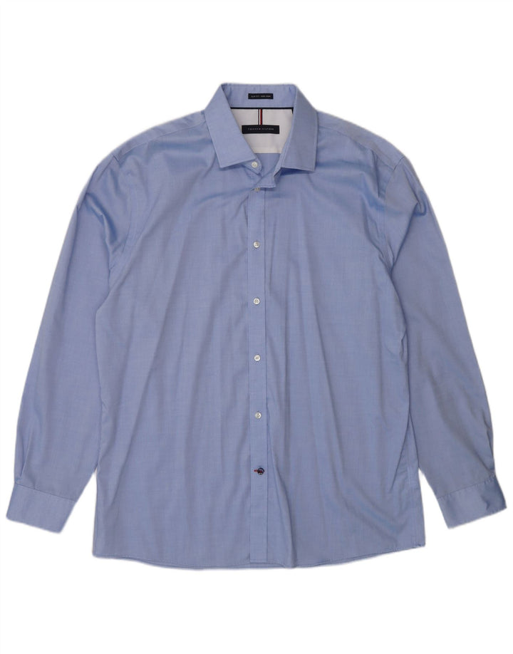 Tommy Hilfiger Chemise slim fit pour homme Taille 16 Grand Bleu