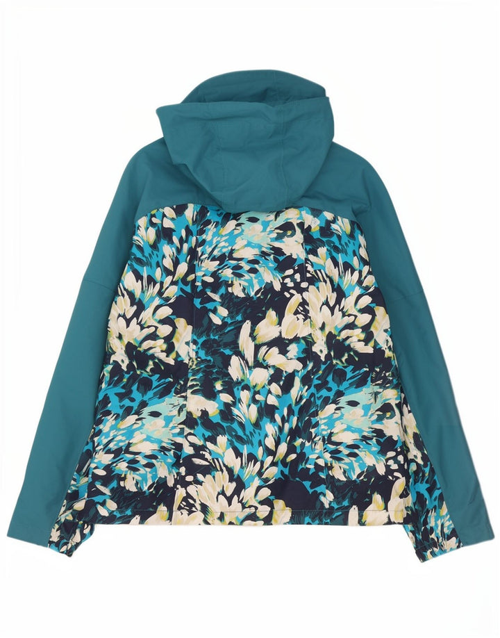 Columbia Veste coupe-vent à capuche pour femme UK 10 Petit Bleu Floral Polyester