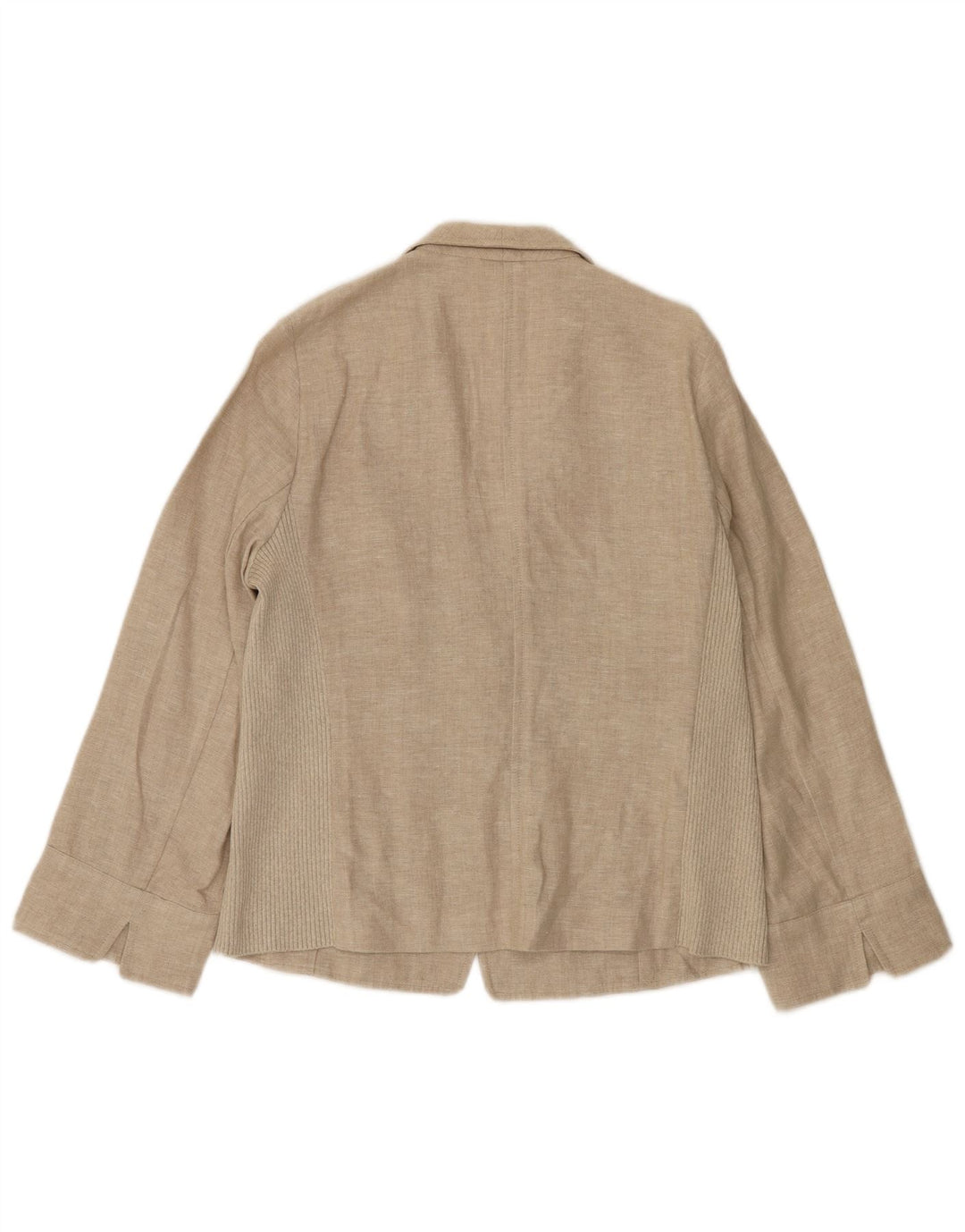 Paolo Tonali Veste blazer 1 bouton pour femme UK 12 Lin beige moyen