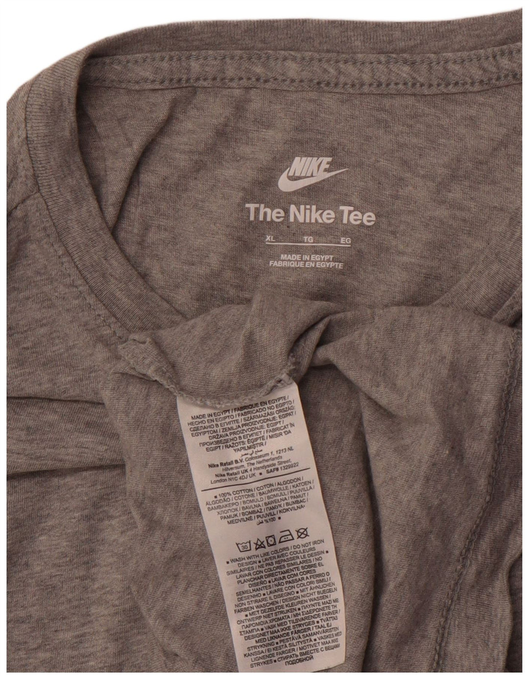 NIKE T-Shirt Homme Top XL Gris Coton