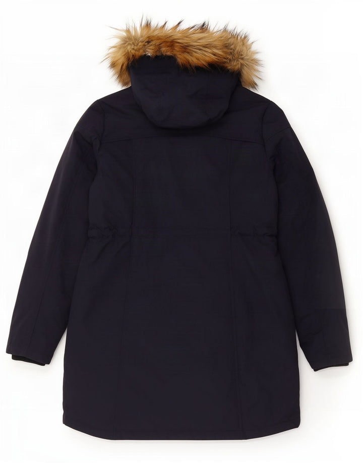 Fat Face Manteau rembourré à capuche pour femme UK 14 Medium Bleu marine Nylon