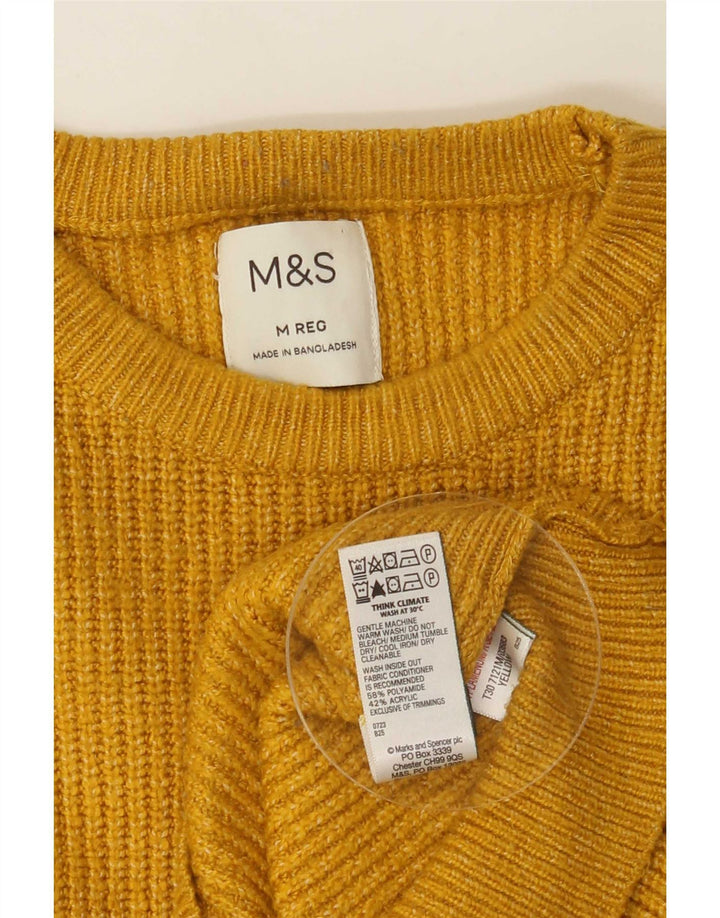 Marks & Spencer Pull Col Ras du Cou Homme Jaune Moyen Polyamide