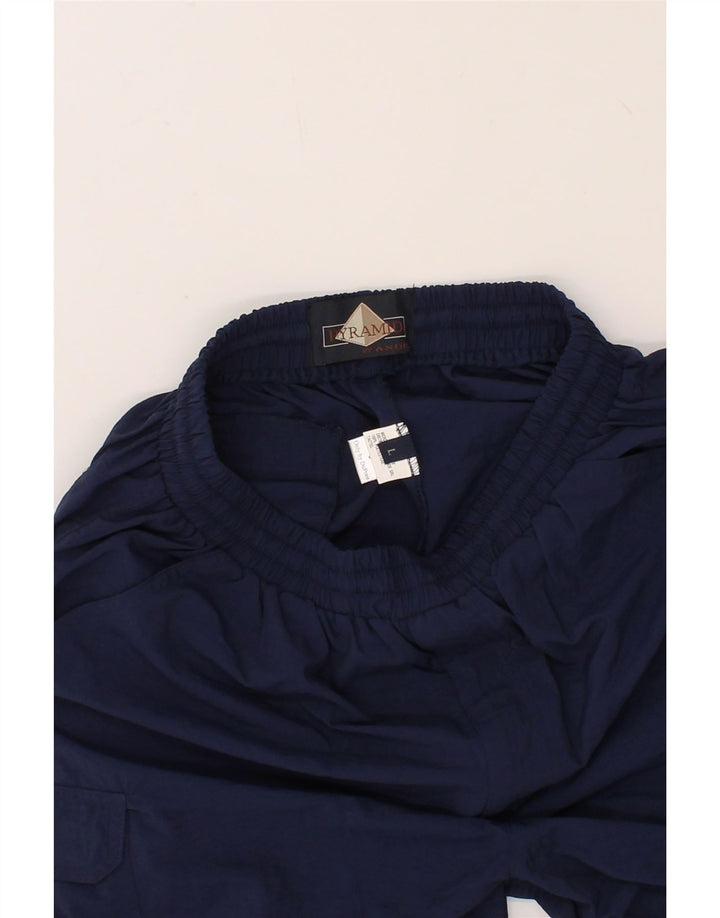PYRAMID Mens Cargo Tracksuit Trousers Large Navy Blue Polyester Vintage Pyramid and Second-Hand Pyramid from Messina Hembry 