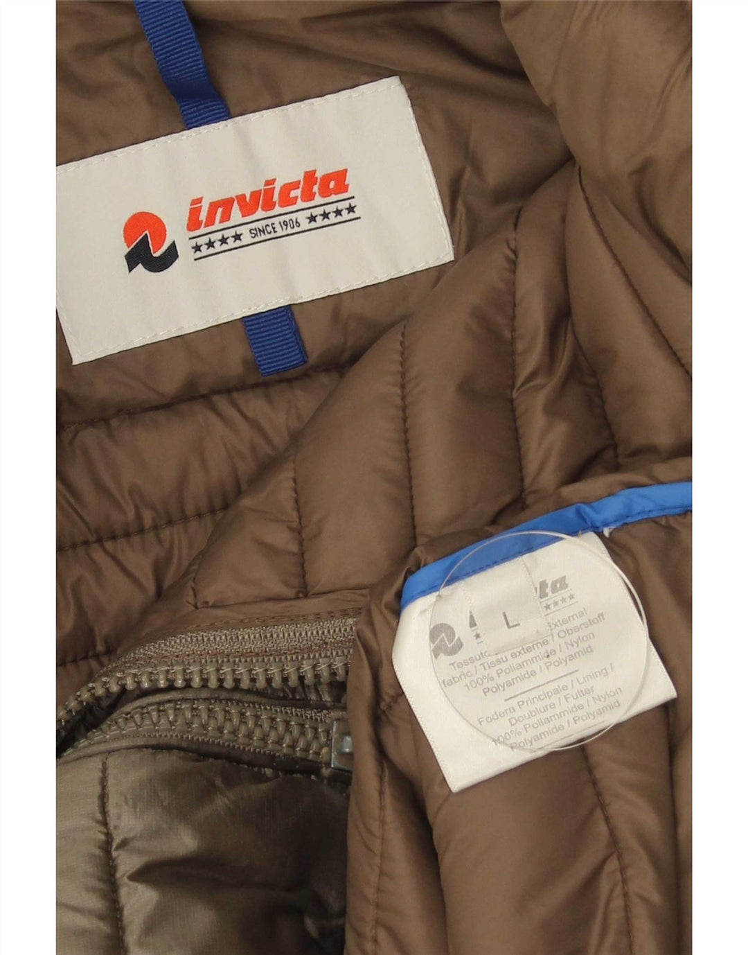 Invicta Veste matelassée à capuche pour femme UK 14 Large Kaki Polyamide