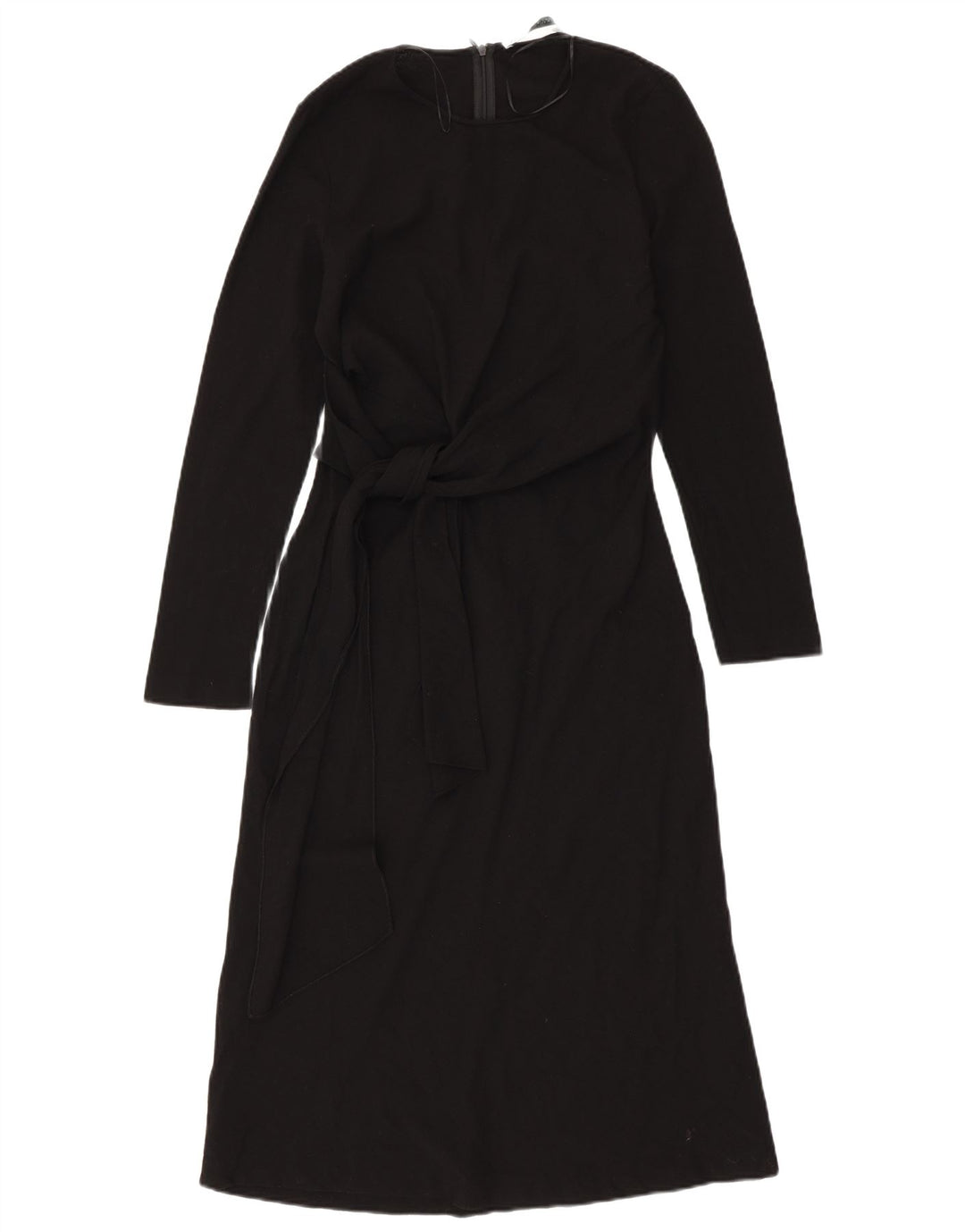 ZARA Robe longue à manches longues pour femme UK 12 Laine noire moyenne