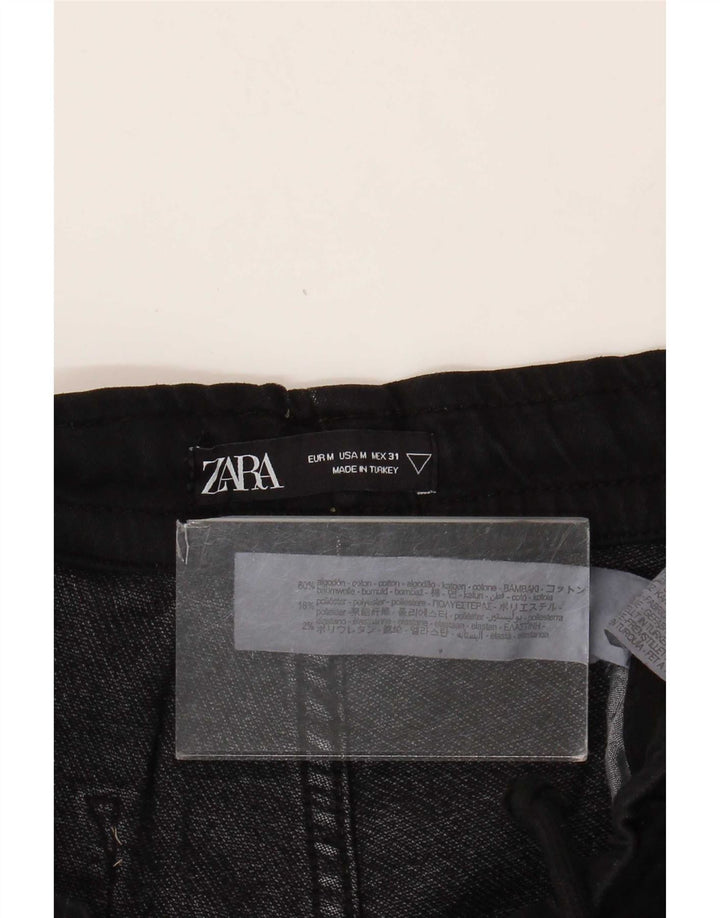 Pantalon De Survêtement Zara Homme Joggers Coton Noir Moyen