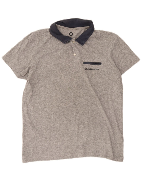 Jack & Jones Polo Homme Gris Moyen Colourblock Coton