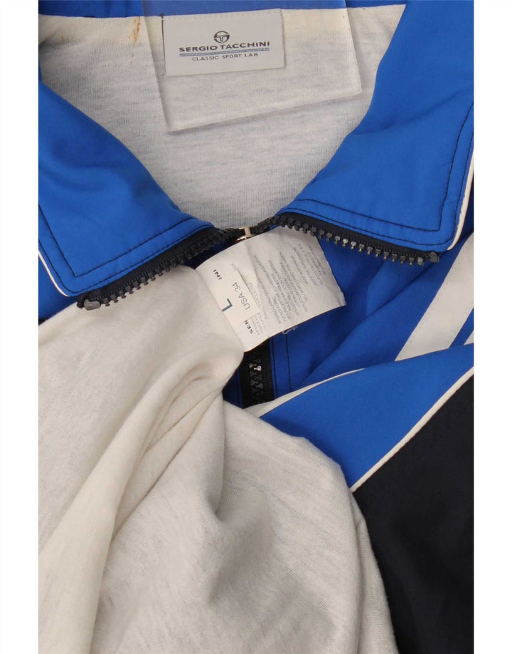 Sergio Tacchini Veste de survêtement pour homme Large Bleu marine Colourblock
